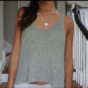 Moon & Madison Crotched Grey Tank Top